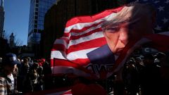 Seguidores de Trump en una calle de Nueva York.