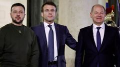 Zelenski, junto a Macron y Scholz