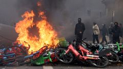 Disturbios durante las protestas en Francia