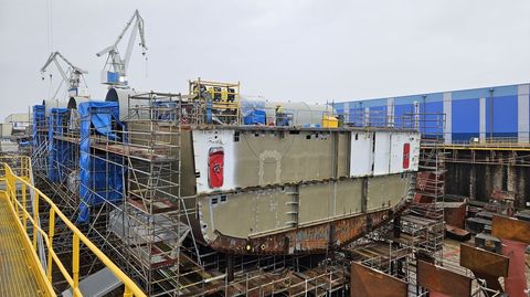 La fragata Roger de Lauria cuenta con 11 bloques ensamblados en la grada