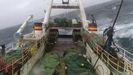 El Villa de Pitanxo navegando con mal tiempo y una fuerte escora, segn los tcnicos, algo habitual en este barco y que fue fatal en la maniobra del patrn que caus el naufragio con 21 muertos