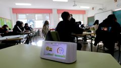 Medidor de CO2 en un aula del David Buj�n