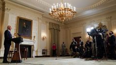 Biden, durante la presentaci�n de su agenda contra el racismo