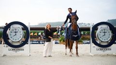 Flora P�rez, junto a Marlon Modolo Zanotelli, ganador del Trofeo Longines.