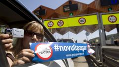 Protesta contra los peajes en Catalu�a