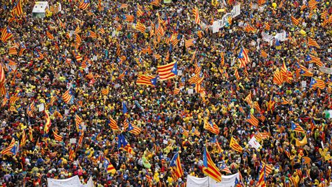 Puigdemont arremete de nuevo contra la UE en una manifestaci�n en Bruselas