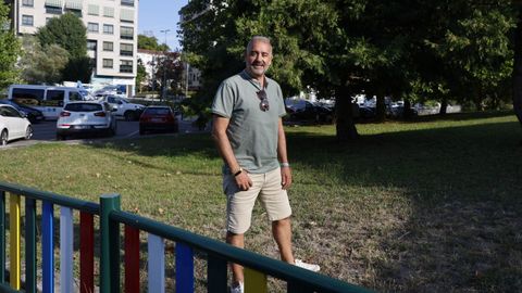 Luis Parada, en uno de sus descansos en pleno barrio de Vista Hermosa