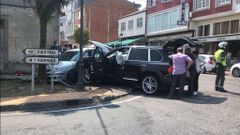 El choque entre los dos veh�culos, en Cospeito. 