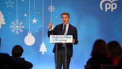 Feijoo, en su discurso durante al cena de Navidad del PP.