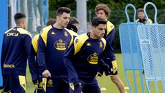 Davo, durante uno de los entrenamientos de esta semana