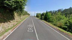 Carretera DP-6202 a su paso por Outes