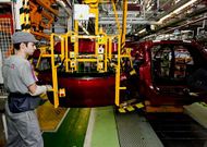 Cadena de montaje en la planta de Bala�dos del nuevo modelo y plataforma del Citro�n C4 Picasso.