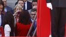 El ministro F�lix Bola�os despu�s de no poder acceder a la tribuna del desfile.
