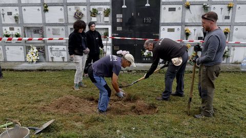Trabajos de exhumaci�n para la b�squeda de una fosa com�n en Mes�a