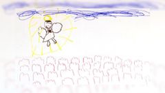 Dibujo�hecho por un ni�o en 1997 y enviado a la familia de Miguel �ngel Blanco tras su asesinato.