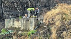 Trabajos para proteger las captaciones de agua en Vilamartín de Valdeorras.