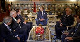 Rajoy y Garc�a-Margallo, ayer en Marraquech, en la audiencia del rey Mohamed VI, a la que tambi�n asisti� el primer ministro Abdelilah Benkir�n.