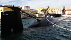 Vista del submarino Isaac Peral S-81 en Cartagena