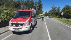 Uno de los dos accidentes que se registraron este viernes en Lousame