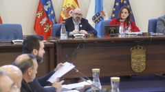 La presidenta de la Diputaci�n junto a su vicepresidente, Efr�n Castro, escuchando al popular Antonio Ameijide