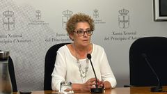 La diputada del PP, Gloria Garc�a, en rueda de prensa