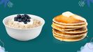 En la imagen, dos ideas de desayunos para nios: gachas de avena o tortitas saludables. 