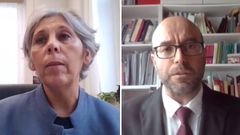 Imagen de los magistrados�Mar�a Azucena Recio Gonz�lez y Lu�s Villares Naveira presentando el 4 de diciembre sus m�ritos e iniciativas ante la Comisi�n de Calificaci�n.del Poder Judicial.