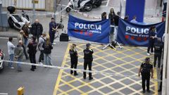 Imagen de archivo de un cord&oacute;n policial en Barcelona