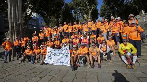 Peregrinos de la isla de La Palma pasan por Pontevedra haciendo el Camino de Santiago