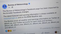 Facebook bloque� en Australia el acceso a contenidos de los medios y de organismos oficiales como la informaci�n meteorol�gica