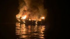 Incendio de un barco en California