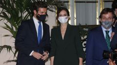 Pablo Casado, Isabel D�az Ayuso y Jos� Luis Mart�nez-Almeida, este mi�rcoles, en la presentaci�n del libro del expresidente Mariano Rajoy