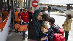 Refugiados, a su llegada a Madrid
