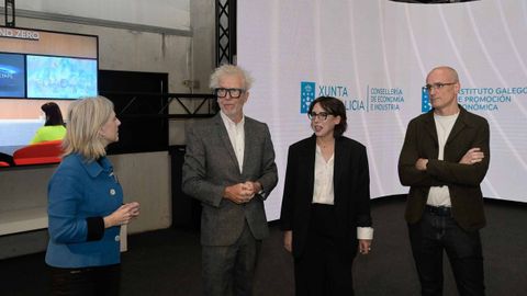 De izquierda a derecha, Covadonga Toca, directora del Igape; el presidente de Trison, Carlos Saavedra; la conselleira Mara Jess Lorenzana, y el director financiero de la firma, Rafael Snchez.