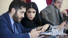 Los concejales de Ciudadanos, Vidal-Pardo y Olga Louzao
