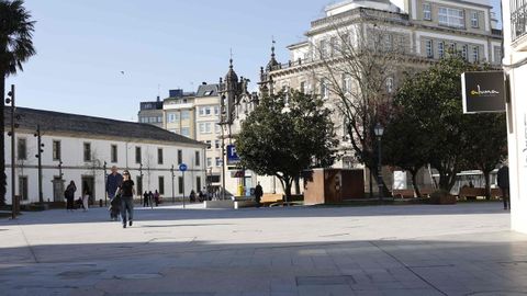 La Praza de Ferrol es una de las m&aacute;s renovadas por las obras de peatonalizaci&oacute;n