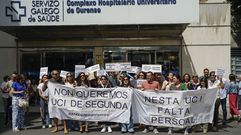 Trabajadores de la uci volvieron a manifestarse a las puertas del hospital.