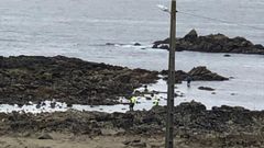 Guardia civiles sorprenden a varios furtivos en la playa de A Ladeira