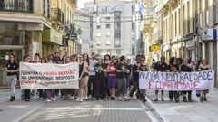 Manifestaci�n de alumnos de la Facultade de Belas Artes de Pontevedra para reclamar un protocolo efectivo ante el abuso sexual