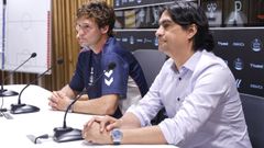 Marcos Alonso, junto al director de f�tbol del Celta, Marco Garc�s.