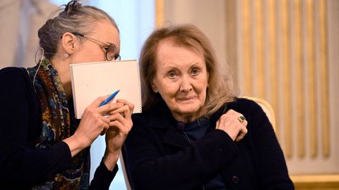 La nobel Annie Ernaux el pasado mes de diciembre. 