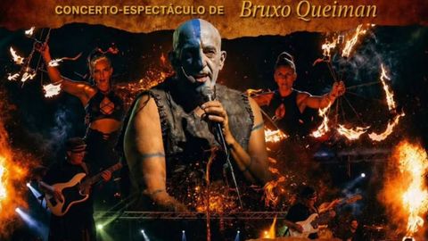 Cartel presentaci�n del espect�culo Queiman Folk-Rock