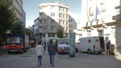 Veh�culos de reparto en el centro hist�rico