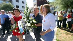 Acto del PSOE por el D�a de la Patria delante del busto de Castelao en Rianxo con Pilar Cancela y Leiceaga
