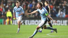 Starfelt celebra el segundo gol del Celta