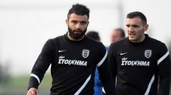 Tzavellas.Tzavellas con Lucas P�rez en el PAOK de Sal�nica