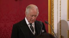 Carlos III pronuncia un discurso durante su proclamaci�n como rey brit�nico