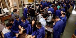 Imagen del taller de madera y mueble del CIFP A Xunqueira de Pontevedra tomada el 1 de octubre, tras la denuncia de alumnos. 