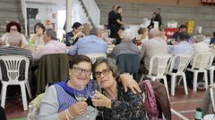Dos mujeres brindan en el homenaje a los mayores
