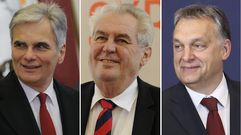 Werner Faymann, Milos Zeman y V�ktor Orb�n